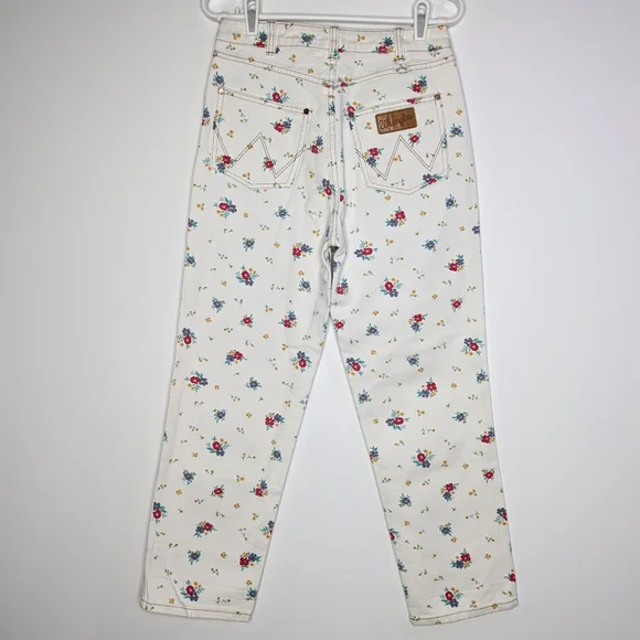 Billabong X Wrangler White Red Yellow Floral Denim Jean 25 - Picture 7 of 12